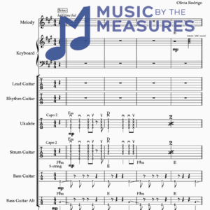Full Band Sheet Music for “good 4 u” by Olivia Rodrigo