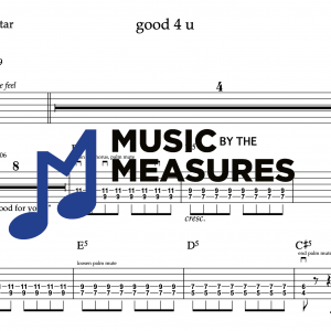 Rhythm Guitar Tablature for "good 4 u" by Olivia Rodrigo