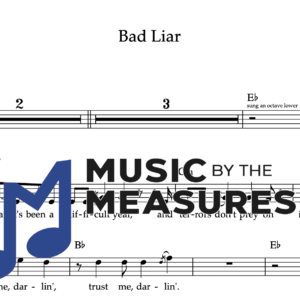 Melody Sheet Music for "Bad Liar" by Imagine Dragons