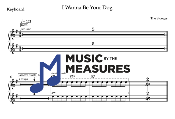 Keyboard Sheet Music for "I Wanna Be Your Dog" by The Stooges