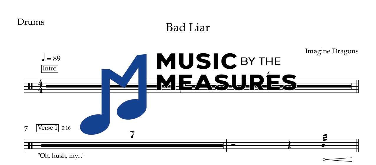 bad-liar-imagine-dragons-drums-sheet-music-preview Bad Liar by Imagine Dragons accurate drums sheet music transcription preview