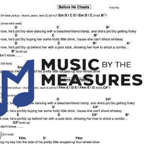 Lead Sheet for "Before He Cheats" by Carrie Underwood 