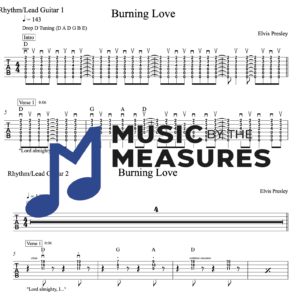 Rhythm Guitar Tablature for "Burning Love" by Elvis Presley