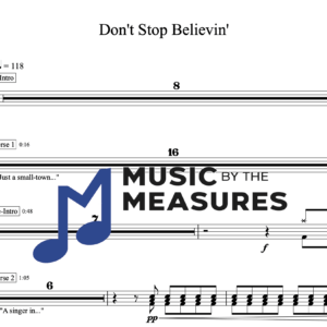 Drum Sheet Music for "Don't Stop Believin'" by Journey 