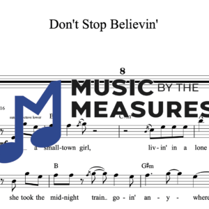 Melody Sheet Music for "Don't Stop Believin'" by Journey