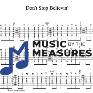 Strum Guitar Tablature for "Don't Stop Believin'" by Journey 