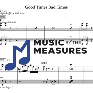 Keyboard Sheet Music for "Good Times Bad Times" by Led Zeppelin 