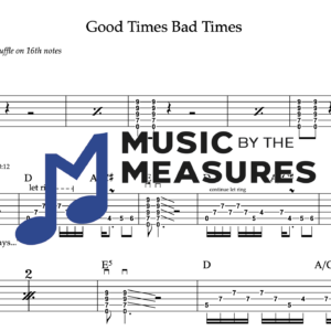 Lead Guitar Tablature for "Good Times Bad Times" by Led Zeppelin 