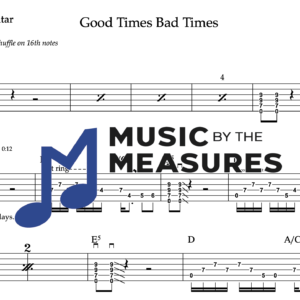Rhythm Guitar Tablature for "Good Times Bad Times" by Led Zeppelin 