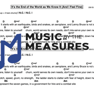 Lead Sheet for "It's the End of the World as We Know It (And I Feel Fine)" by R.E.M.