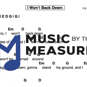 Lead Sheet for "I Won't Back Down" by Tom Petty