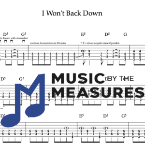 Rhythm Guitar Tablature for "I Won't Back Down" by Tom Petty