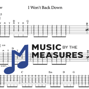 Strum Guitar Tablature for "I Won't Back Down" by Tom Petty