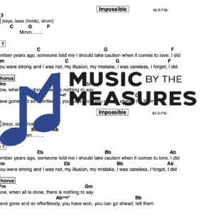 Lead Sheet for "Impossible" by James Arthur 
