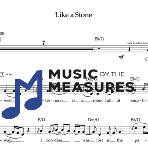 Melody Sheet Music for "Like a Stone" by Audioslave