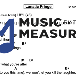Lead Sheet for "Lunatic Fringe" by Red Rider