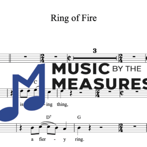 Melody Sheet Music for "Ring of Fire" by Johnny Cash