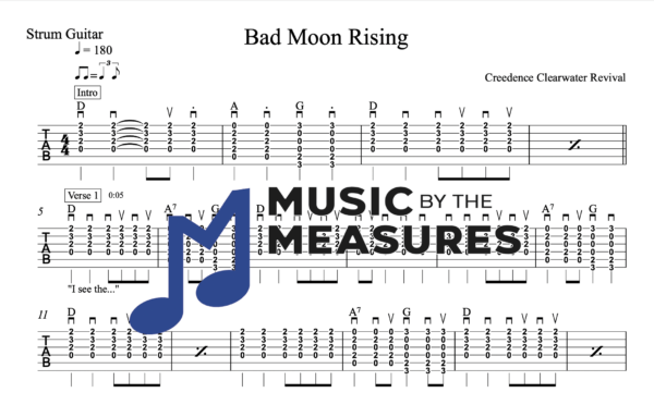 Bad Moon Rising Akkorde – Creedence Clearwater Revival: Bad Moon Rising ...