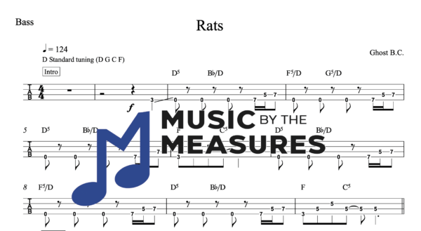 Bass Guitar Tablature for "Rats" by Ghost B.C.