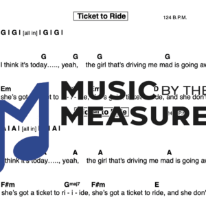 Lead Sheet for "Ticket to Ride" by The Beatles