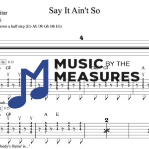 Rhythm Guitar Tablature for "Say It Ain't So" by Weezer