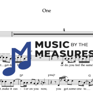 Melody Sheet Music for "One" By U2