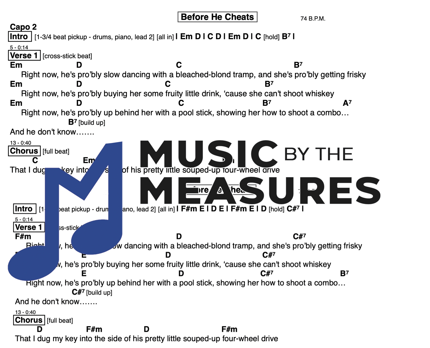 Before He Cheats - Carrie Underwood - Lead/Chord Sheet