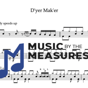 Drum Sheet Music for "D'yer Mak'er" by Led Zeppelin