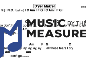 Lead Sheet for "D'yer Mak'er" by Led Zeppelin