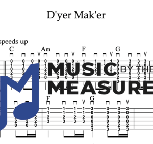 Strum Guitar Tablature for "D'yer Mak'er" by Led Zeppelin
