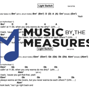 Lead Sheet for "Light Switch" by Charlie Puth