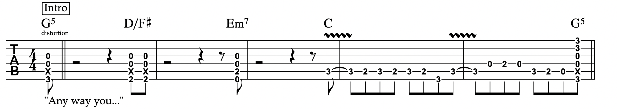 Any Way You Want It - Journey - Lead Guitar Tablature 