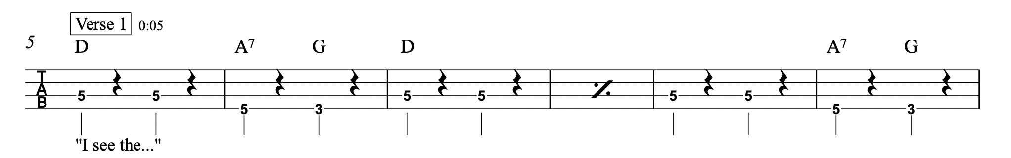 Bad Moon Rising - Creedence Clearwater Revival - Bass Gutiar Tablature