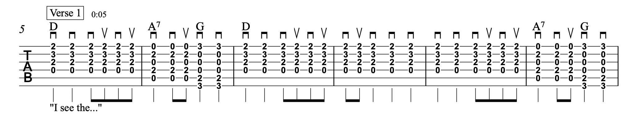 Bad Moon Rising - Creedence Clearwater Revival - Strum/Acoustic Gutiar Tablature