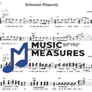 Melody Sheet Music for "Bohemian Rhapsody" by Queen 