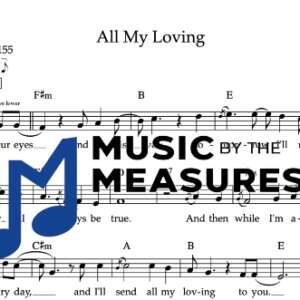 Melody Sheet Music for "All My Loving" by The Beatles