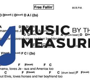 Lead Sheet for "Free Fallin" by Tom Petty 