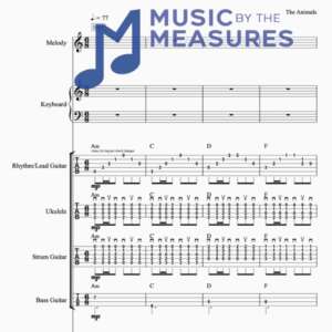 Full Band Sheet Music for "House of the Rising Sun" by The Animals