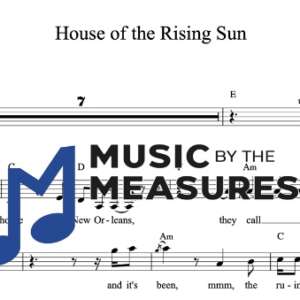 Melody Sheet Music for "House of the Rising Sun" by The Animals