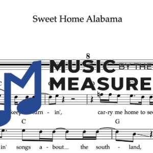 Melody Sheet Music for "Sweet Home Alabama" by Lynyrd Skynrd
