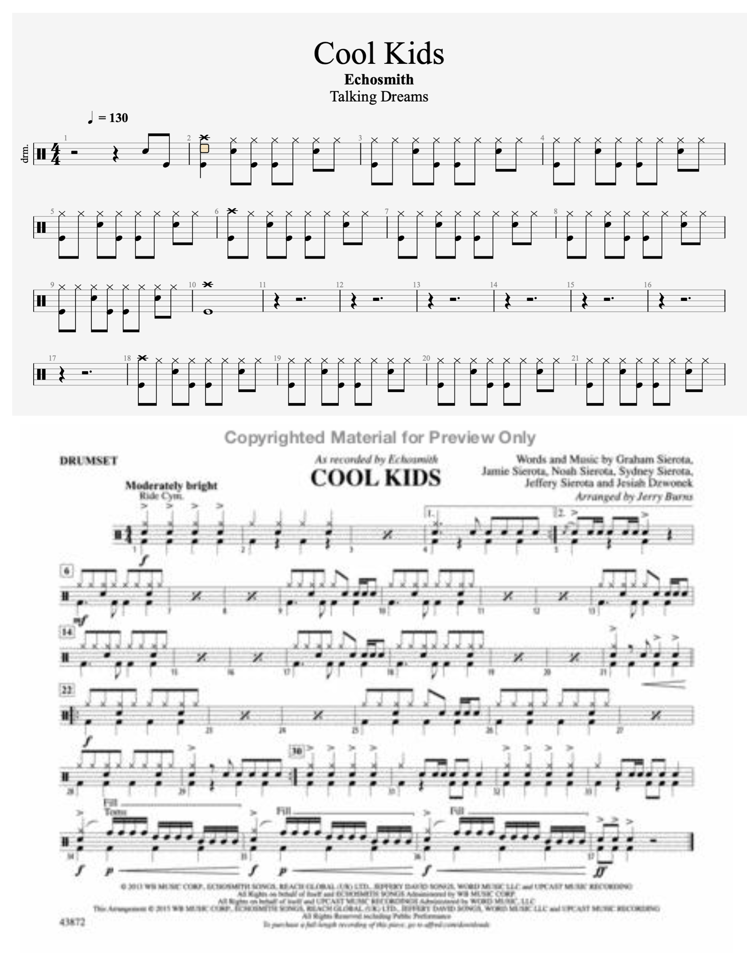 reflect on these 2 options for cool kids drums