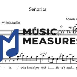 Melody Sheet Music for "Señorita" by Shawn Mendes & Camila Cabello 