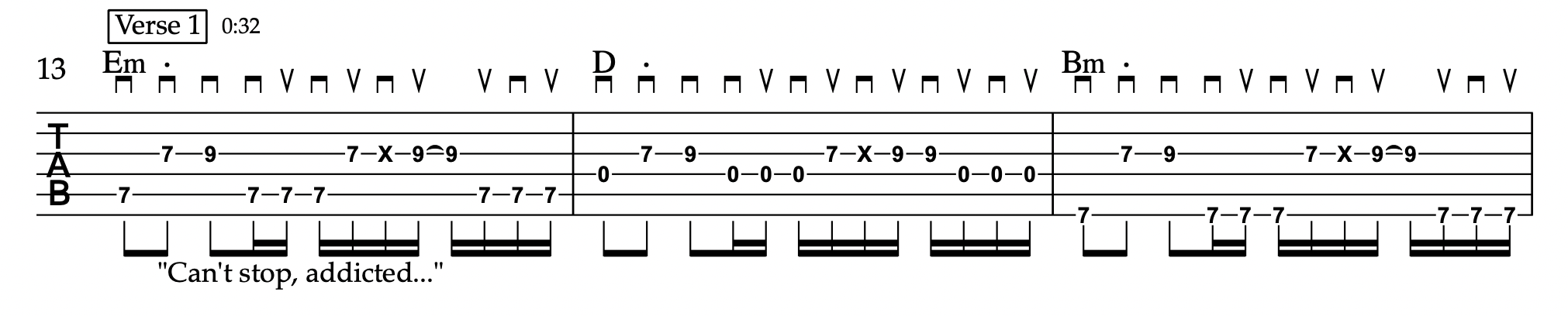 Can't Stop - Red Hot Chili Peppers - Lead Guitar Tablature 