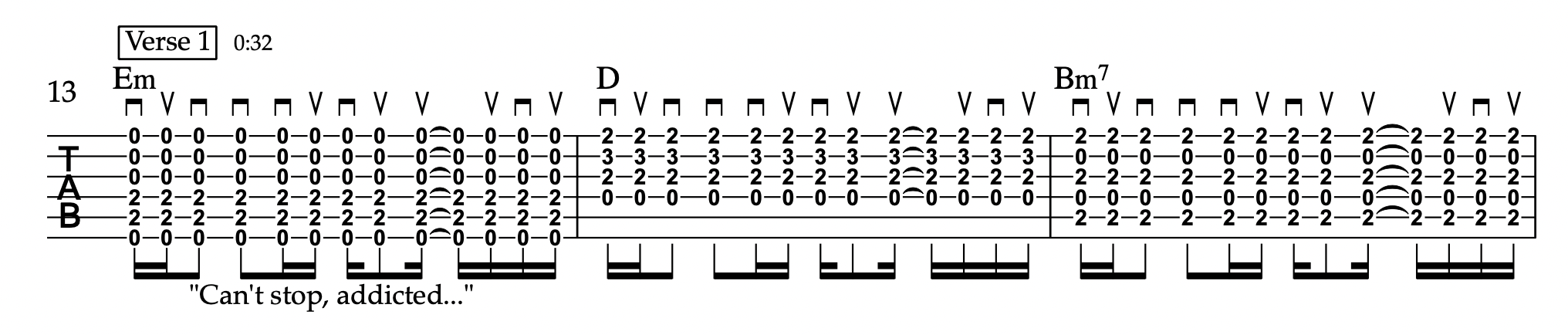 Can't Stop - Red Hot Chili Peppers - Strum/Acoustic Tablature 