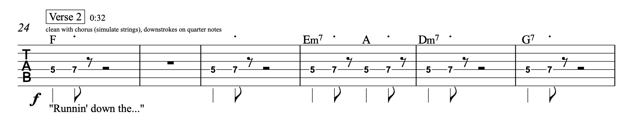Mr. Blue Sky - Electric Light Orchestra - Rhythm Guitar Tablature 