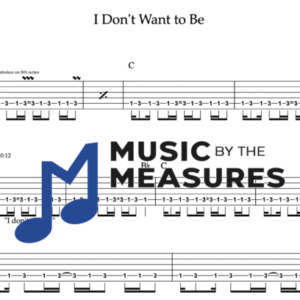 Lead Guitar Tablature for "I Don't Want to Be" by Gavin DeGraw