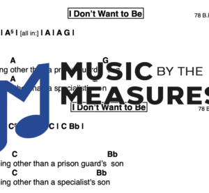 Lead Sheet for "I Don't Want to Be" by Gavin DeGraw