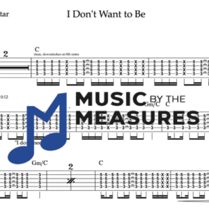 Rhythm Guitar Tablature for "I Don't Want to Be" by Gavin DeGraw