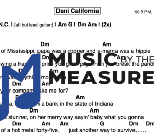 Lead Sheet for "Dani California" By the Red Hot Chili Peppers 