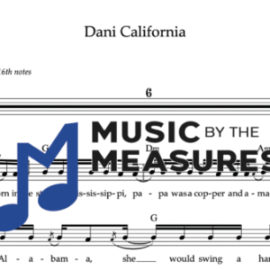 Melody Sheet Music for "Dani California" By the Red Hot Chili Peppers 